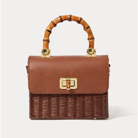 Lilly Pulitzer Handbags - NWT Lilly Pulitzer Maura Wicker Top Handle Bag - Brown